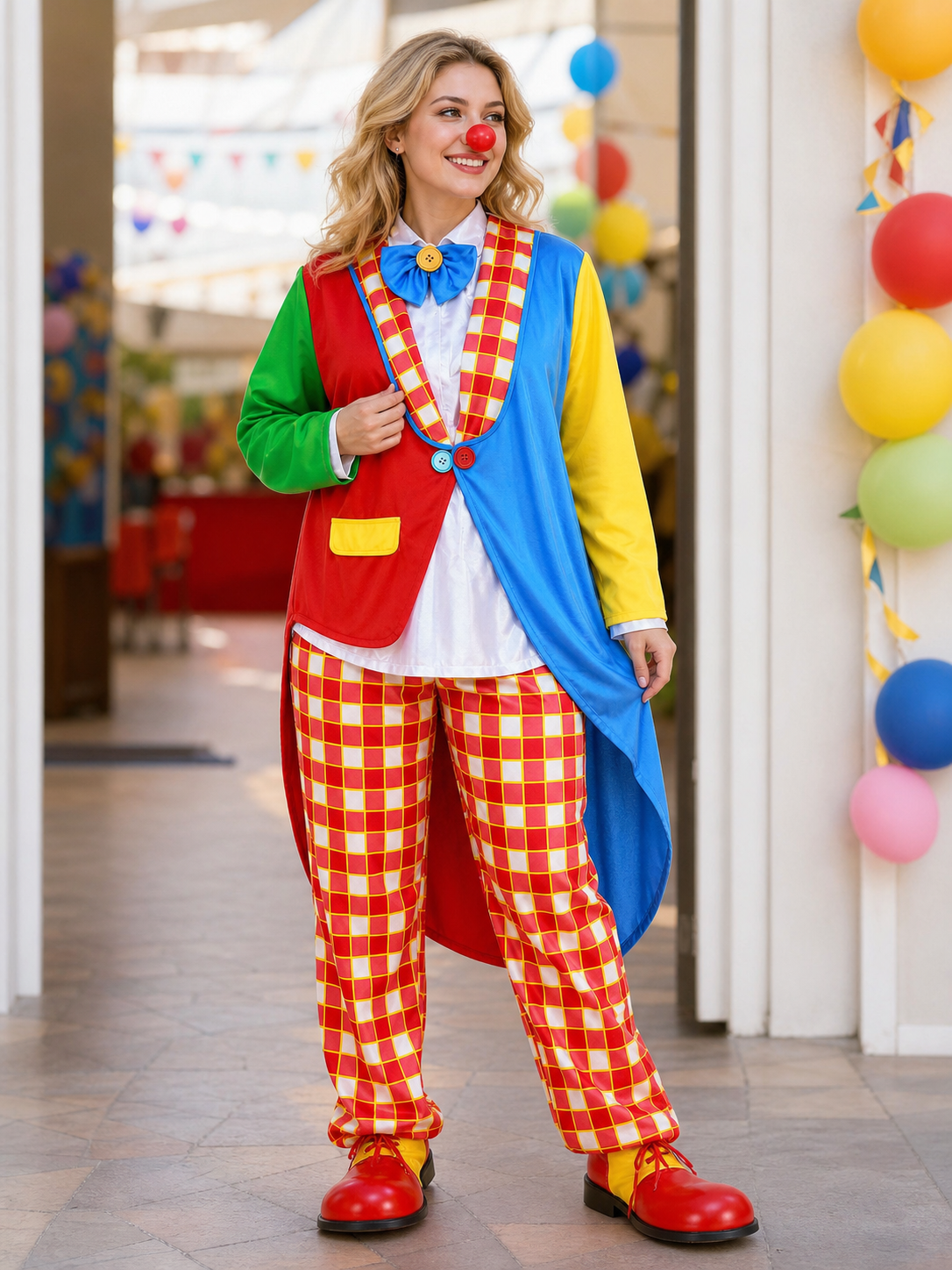 Clown Tailcoat Costume with Pants for Carnival