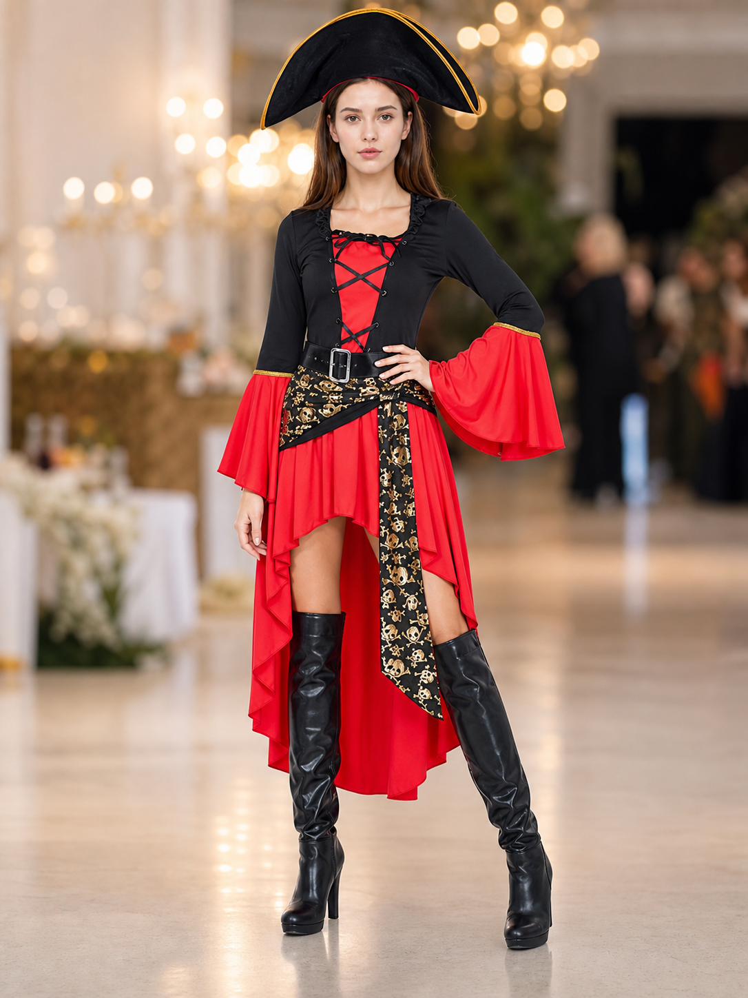 Red pirate costume for Halloween and cosplay