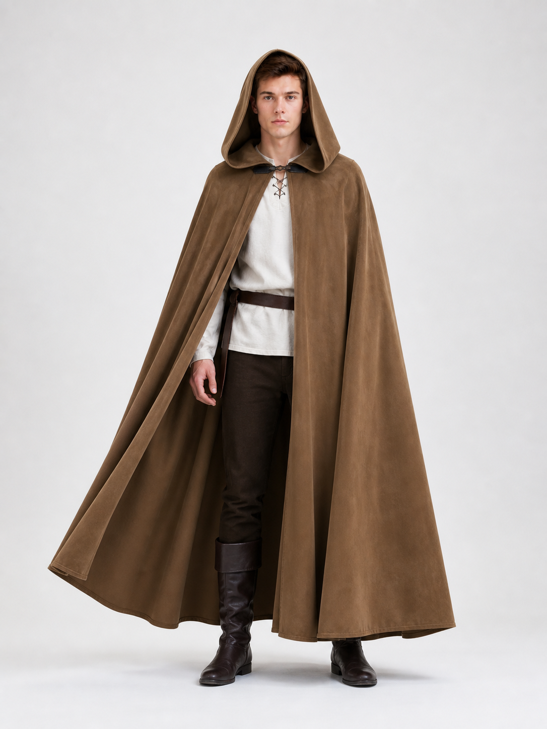 Brown Hooded Costume Cloak