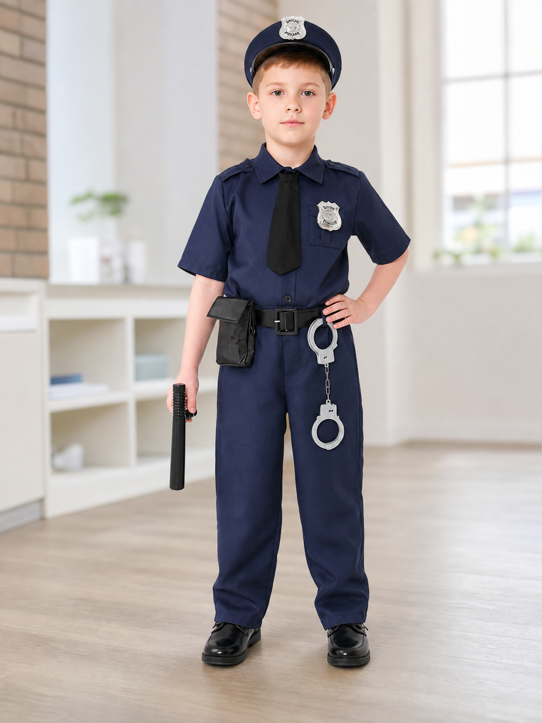 Police Costume for Role Play, 9 Pieces
