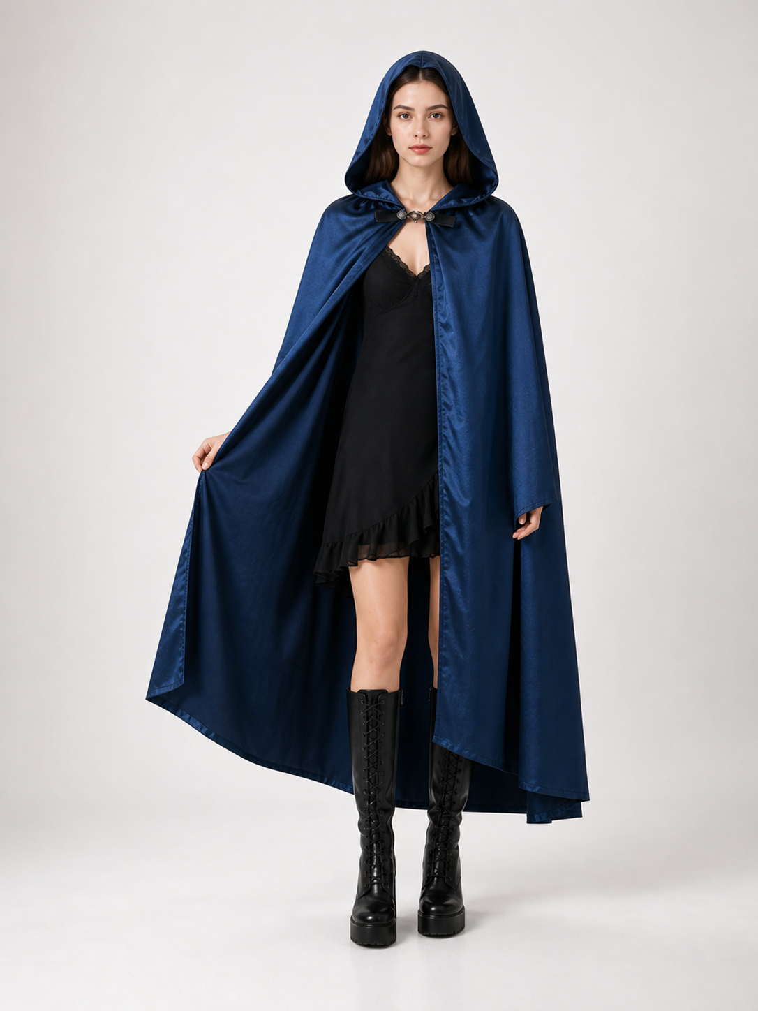 Blue Carnival Hooded Cape for Stage