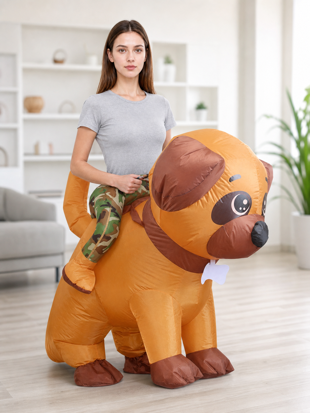 Inflatable Riding Dog Costume, One Size