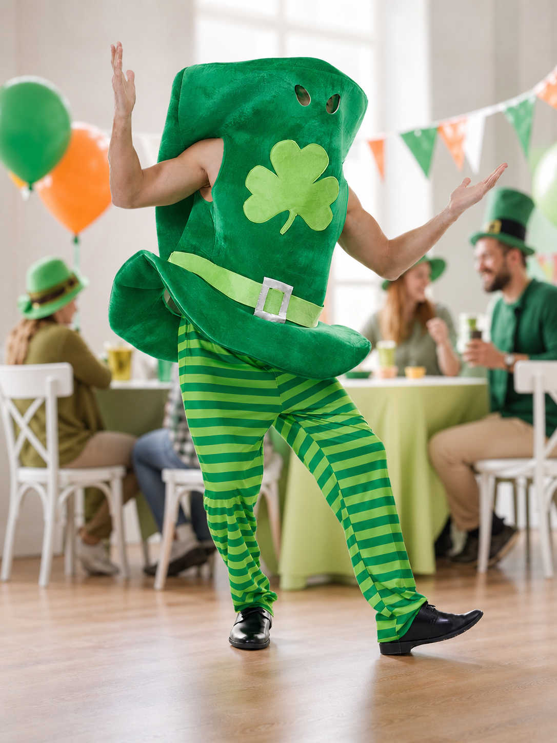 Green Leprechaun Costume with Hat and Pants