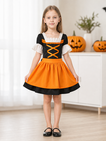 Pet Costume Dress, Orange Oktoberfest Style