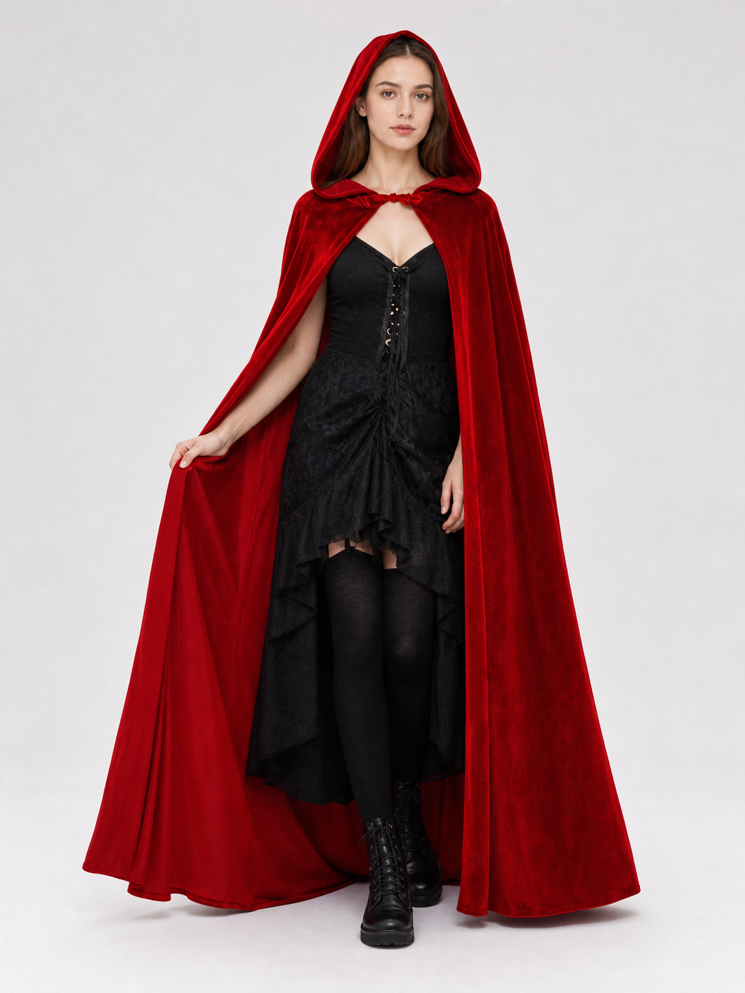 Red Hooded Carnival Cloak for Cosplay