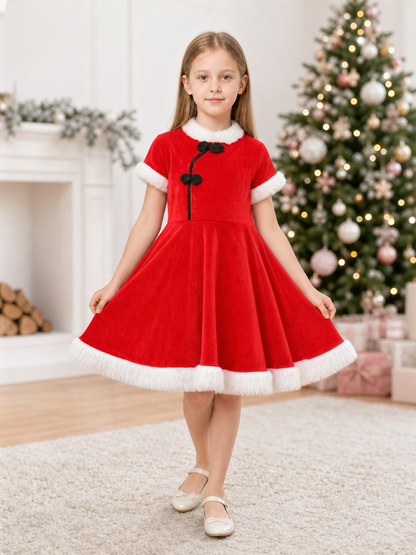 Children's Red Chinese-Style Holiday Dress
