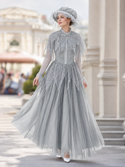 Gothic Halloween costume with dress and veil