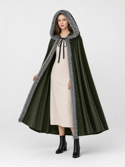Olive Hooded Costume Cloak