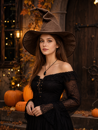 Carnival Witch Hat with Wide Brim