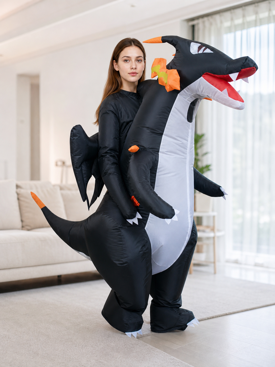 Inflatable Dragon Figure for Halloween and Parties