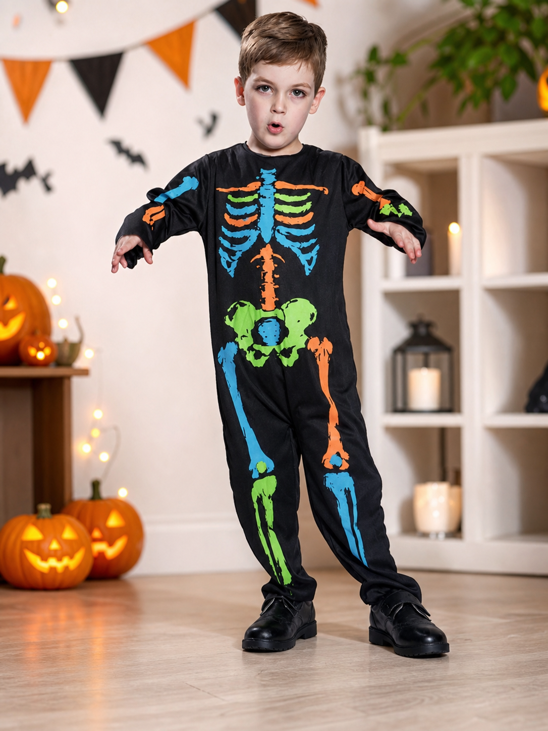 Halloween Skeleton Costume Jumpsuit