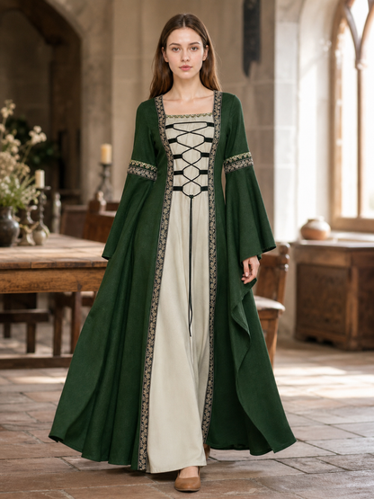 Historical Renaissance Long Dress with Lacing