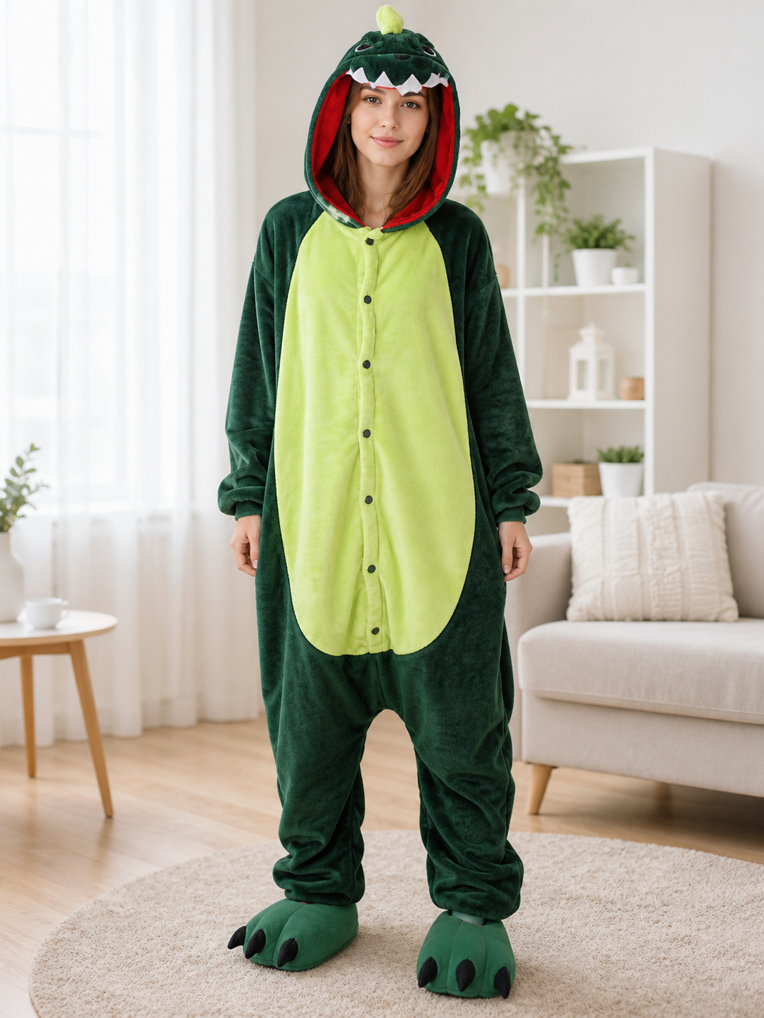 Hooded Dinosaur Costume Jumpsuit