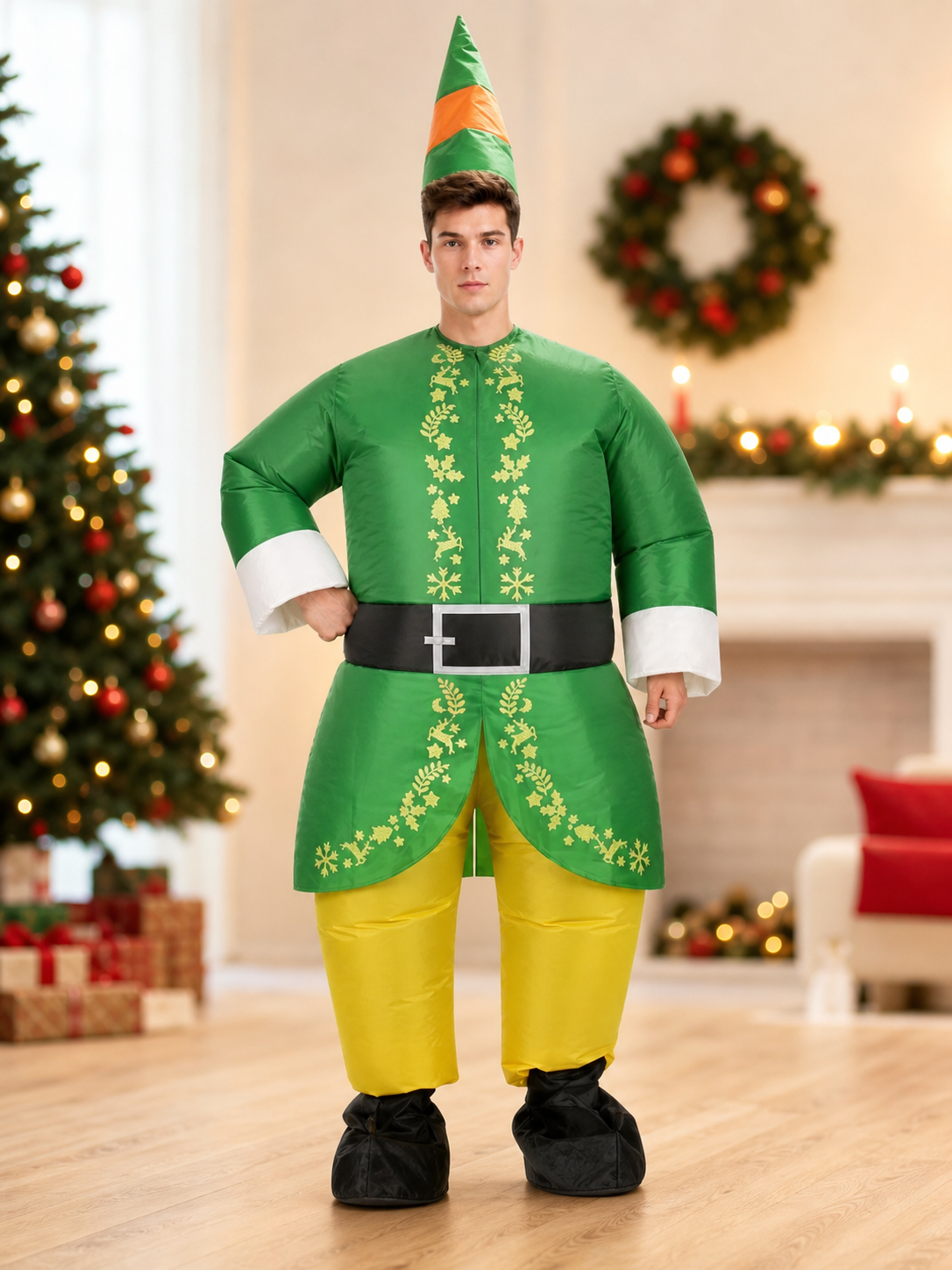 Festive carnival costume with hat