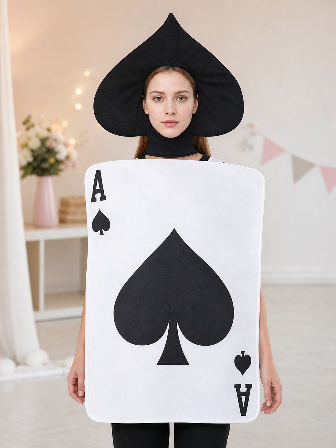 Spade-Shaped Carnival Hat for a Costume Party