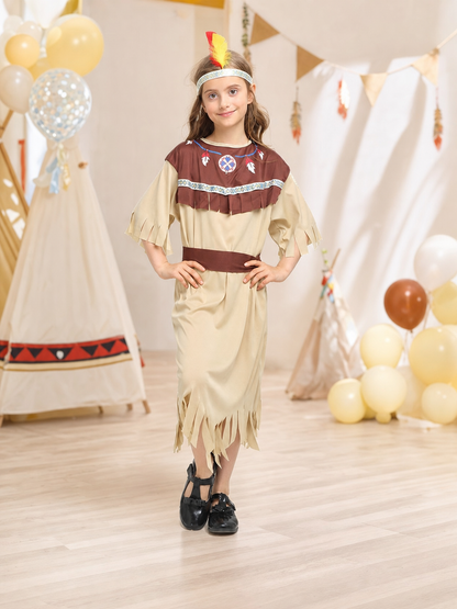 Native American-style carnival costume with dress
