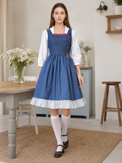 Folk-Style Carnival Costume: Blue Dress