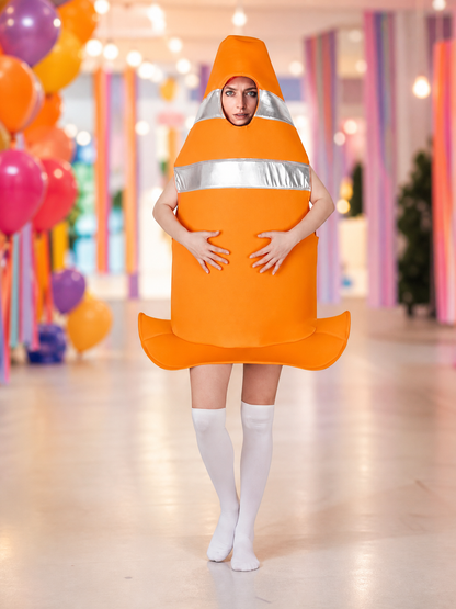 Adult Orange Traffic Cone Costume for Parties