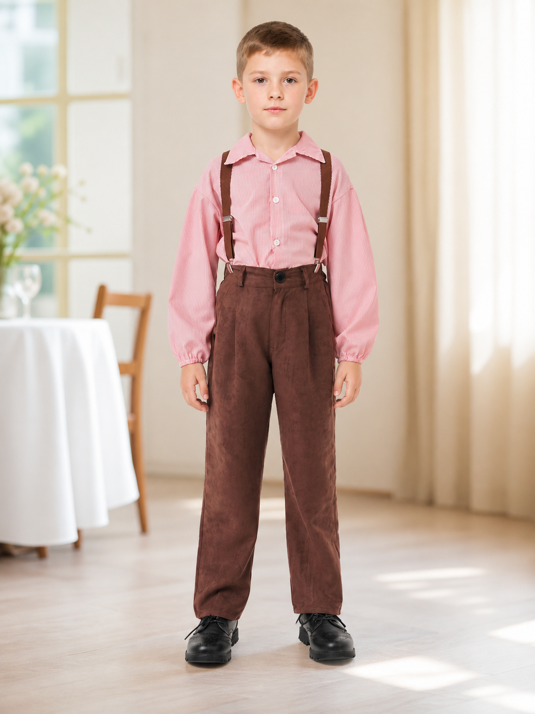 Retro-Style Shirt, Pants, and Suspenders Set