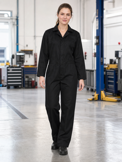 Miles Black Long-Sleeve Jumpsuit