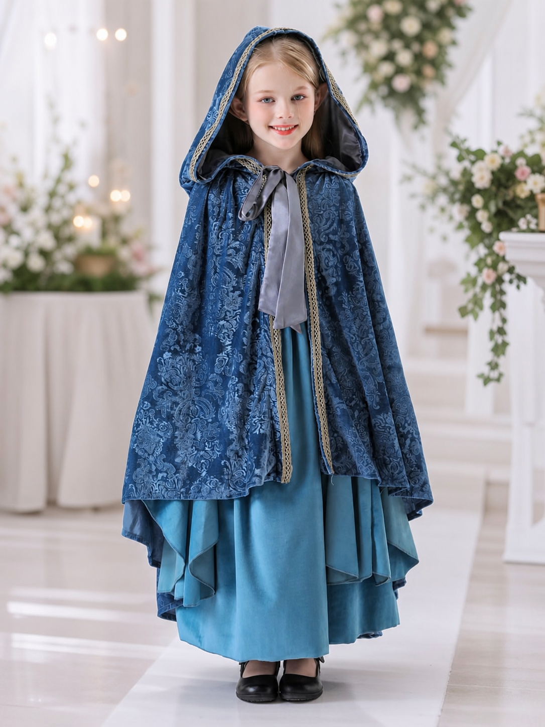 Hooded Vampire Costume: Dress and Cape