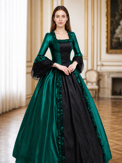 Gothic Victorian Dress with Wide Sleeves