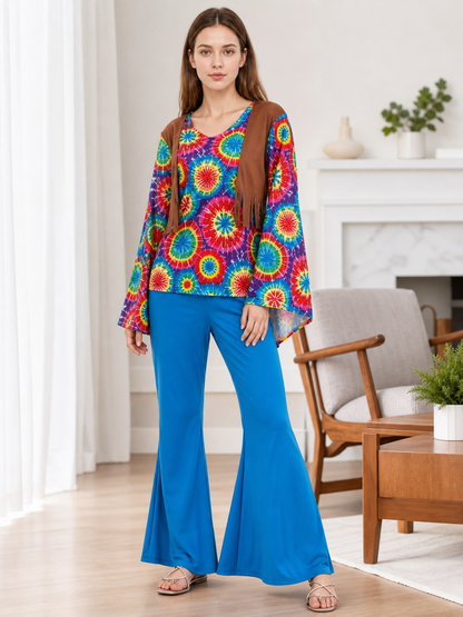 Party Set: Flared-Sleeve Top and Pants