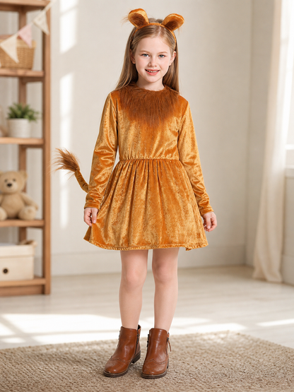 Lion Costume Dress with Ears and Tail