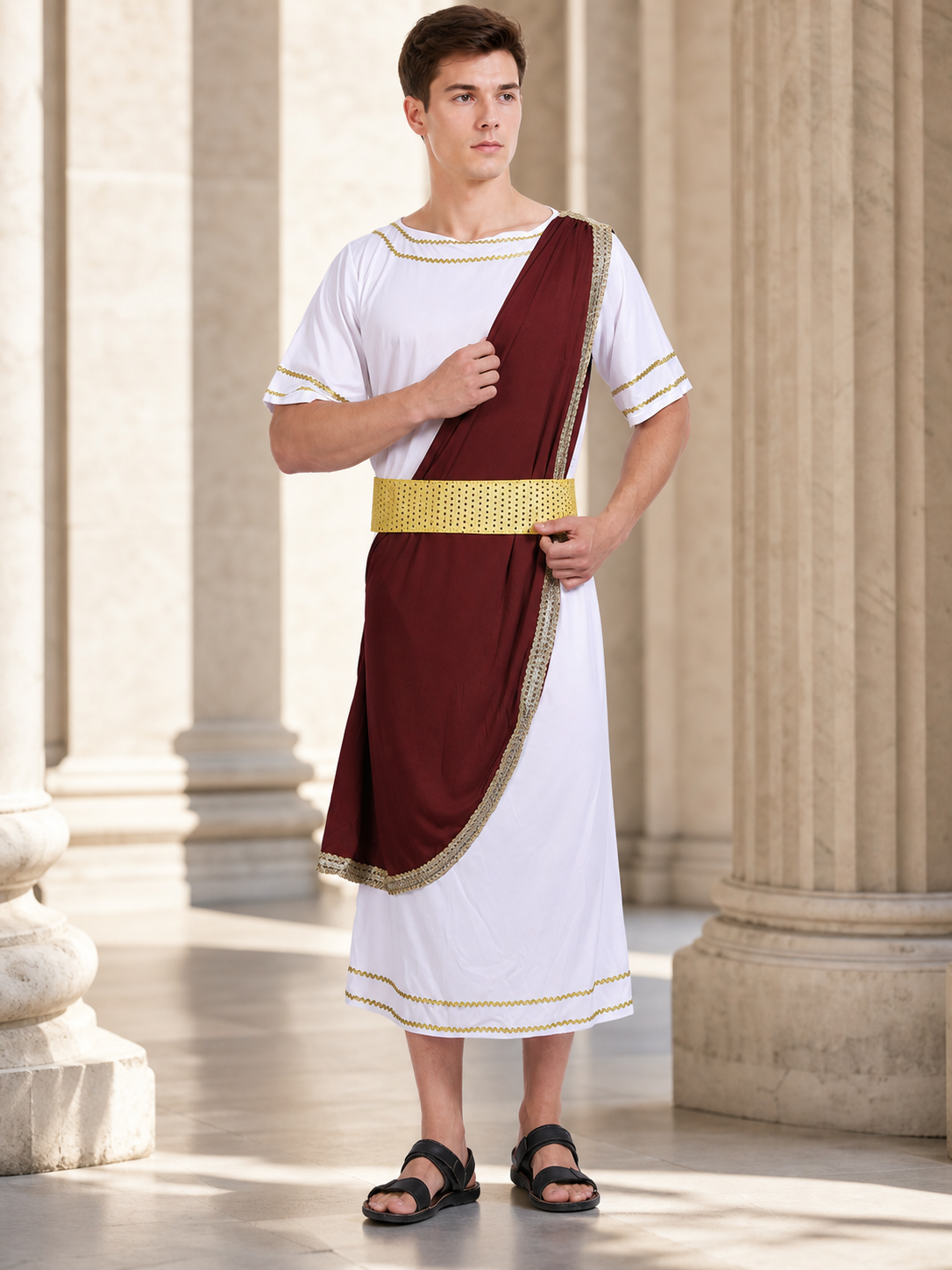 Caesar costume in Roman style with a cloak