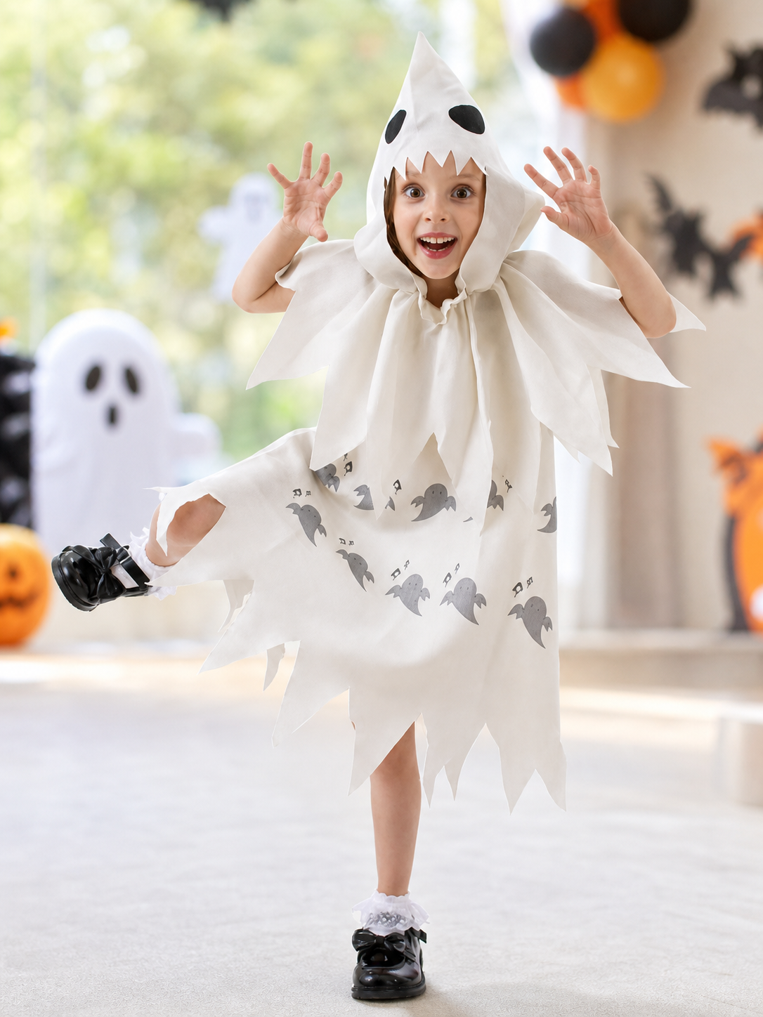 White Hooded Ghost Costume for Halloween