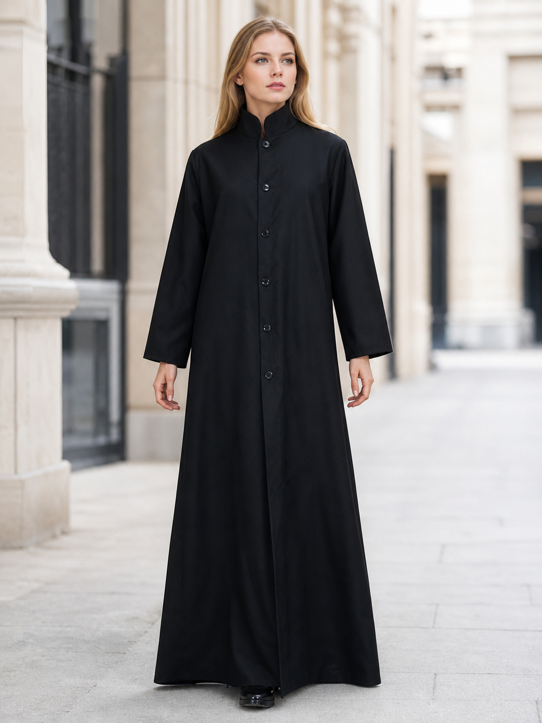 Zombie Costume — Long Black Robe with Sunglasses