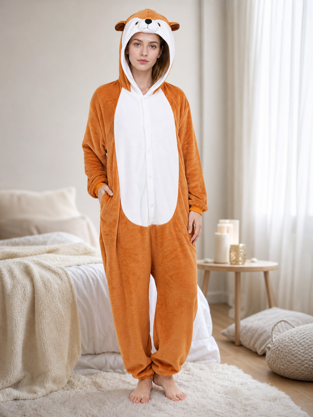 Hooded Kigurumi Costume Jumpsuit