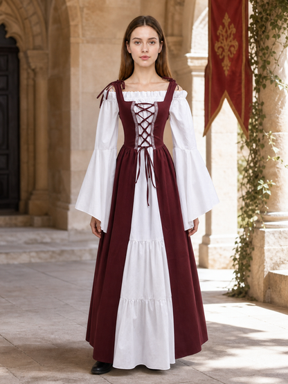 Renaissance-Style Medieval Dress with Lacing