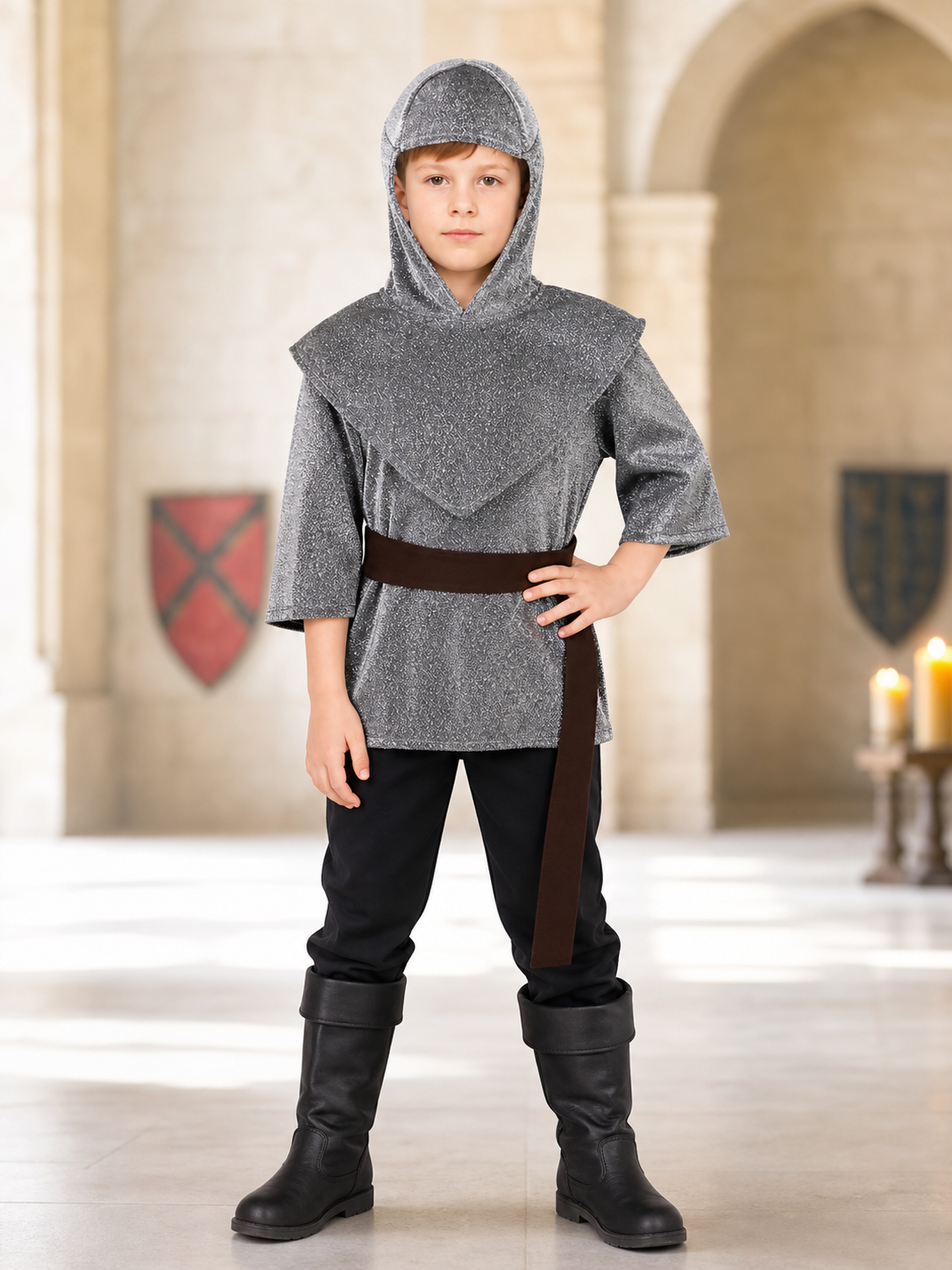 Medieval Knight Costume with Hood