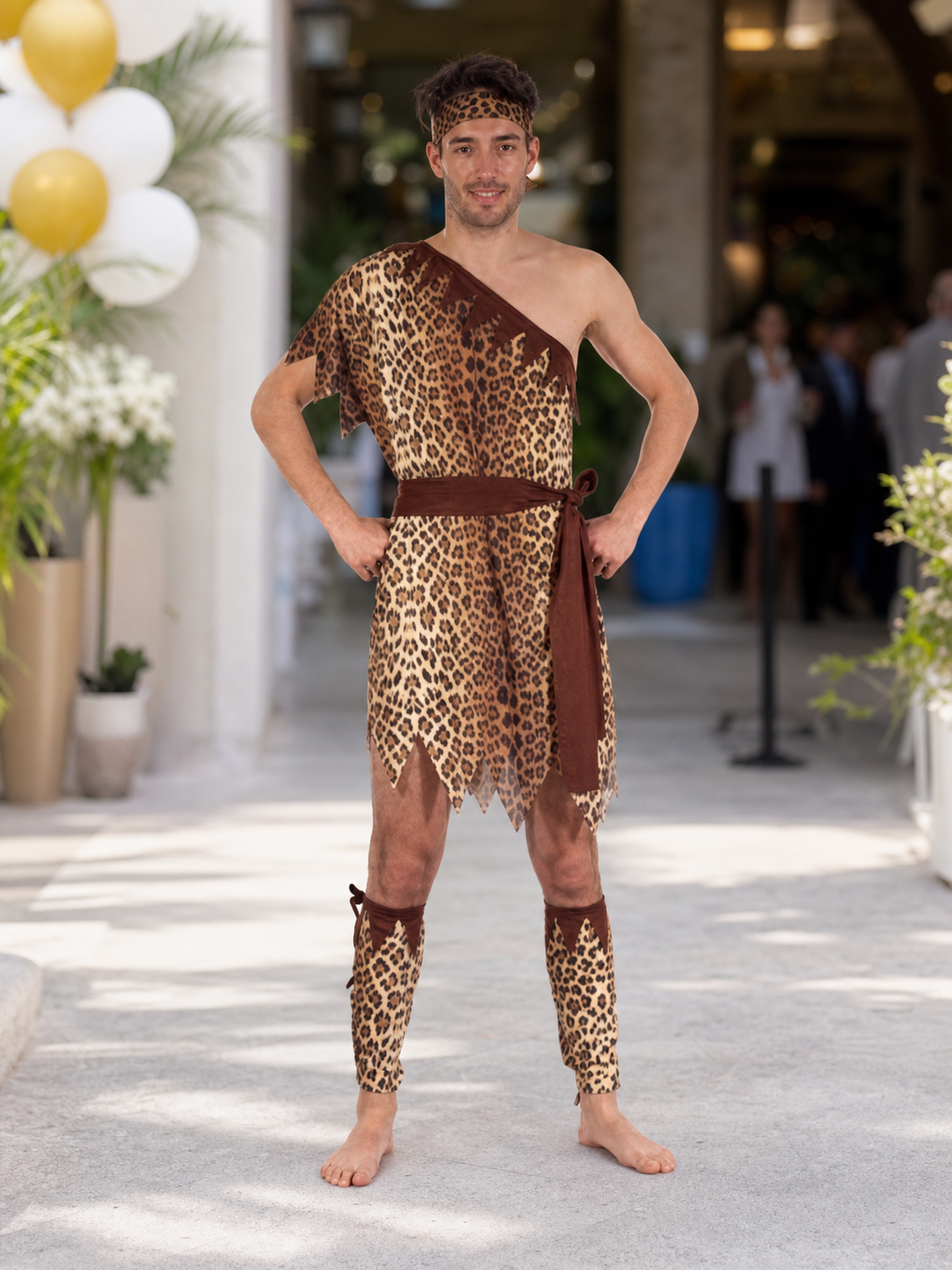 Primitive Man Costume with Leopard Print