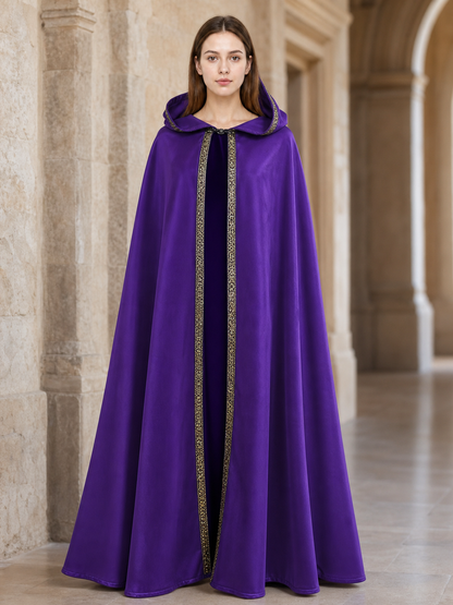 Purple Hooded Velvet Costume Cape product view 56