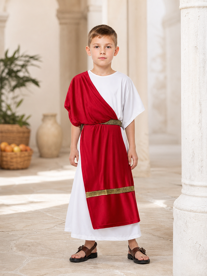 Ancient Greek Costume with Red and Gold Ribbons lifestyle view 4