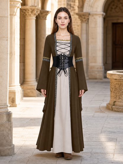 Long Gothic Lace-Up Dress Costume