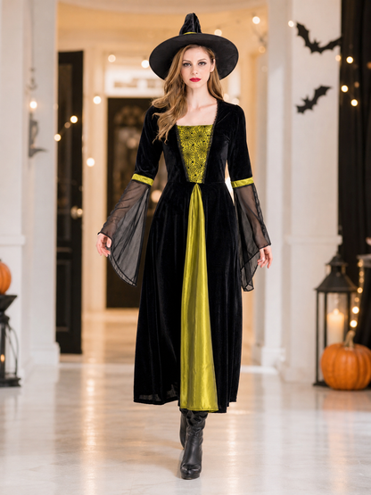 Witch Costume with Hat and Long Dress