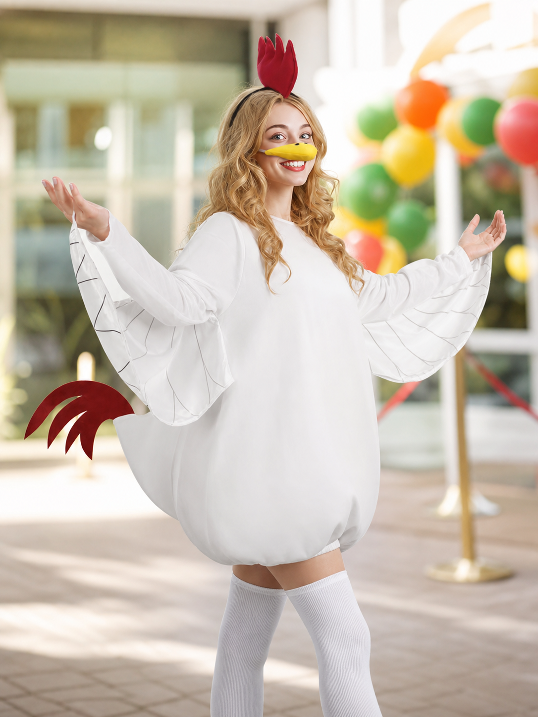 Adult Chicken Costume with Wings and Accessories