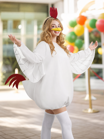 Adult Chicken Costume with Wings and Accessories