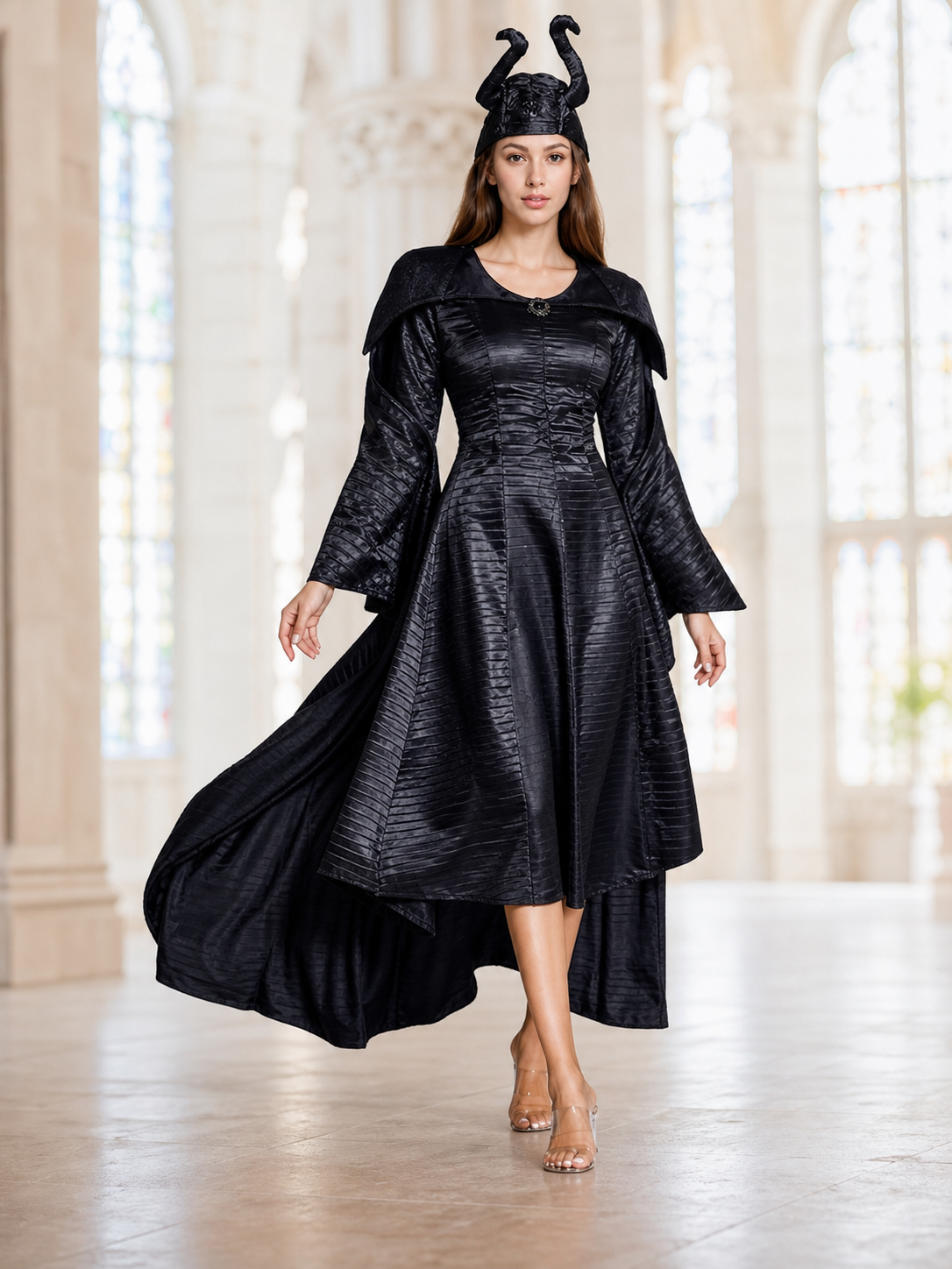 Horned costume dress, gothic look