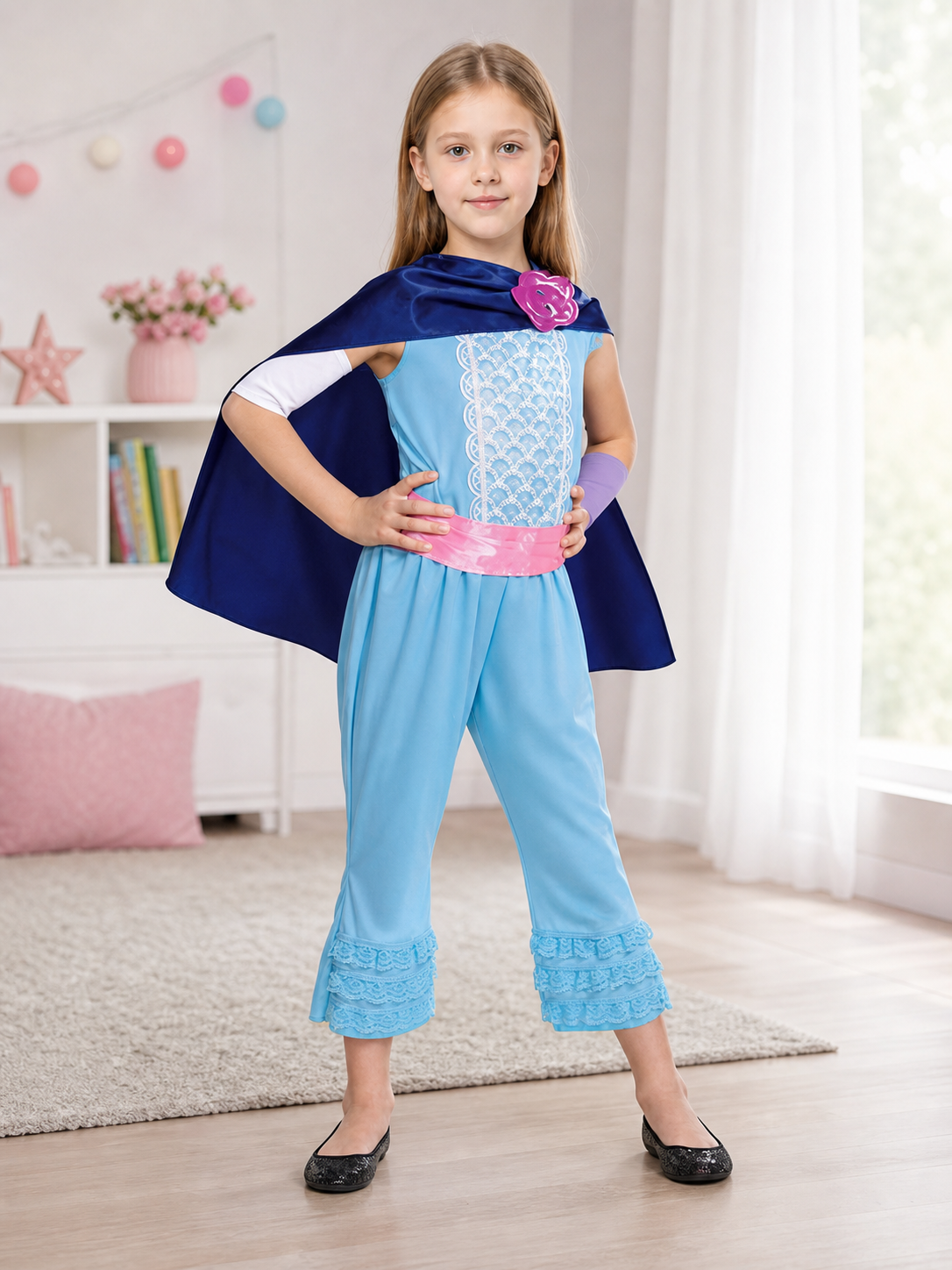 Bo Peep Costume: Jumpsuit and Cape