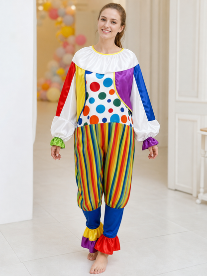 Show-Style Clown Costume, Party Jumpsuit