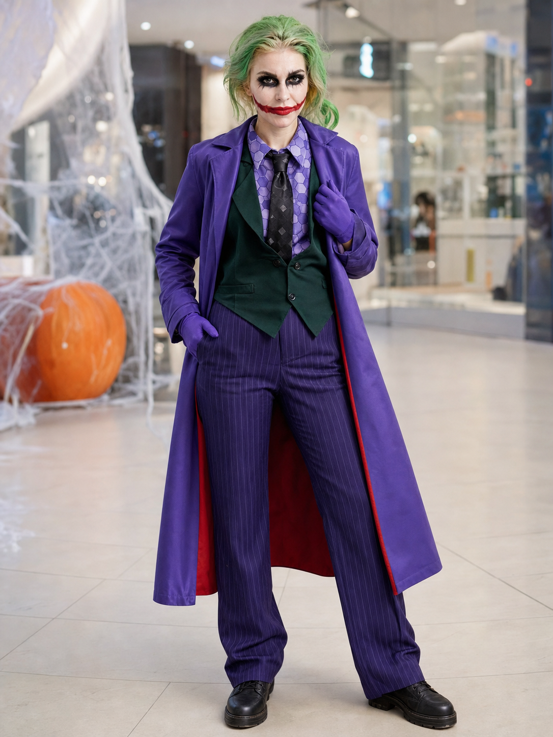 Clown Cosplay Costume: Purple Joker Look