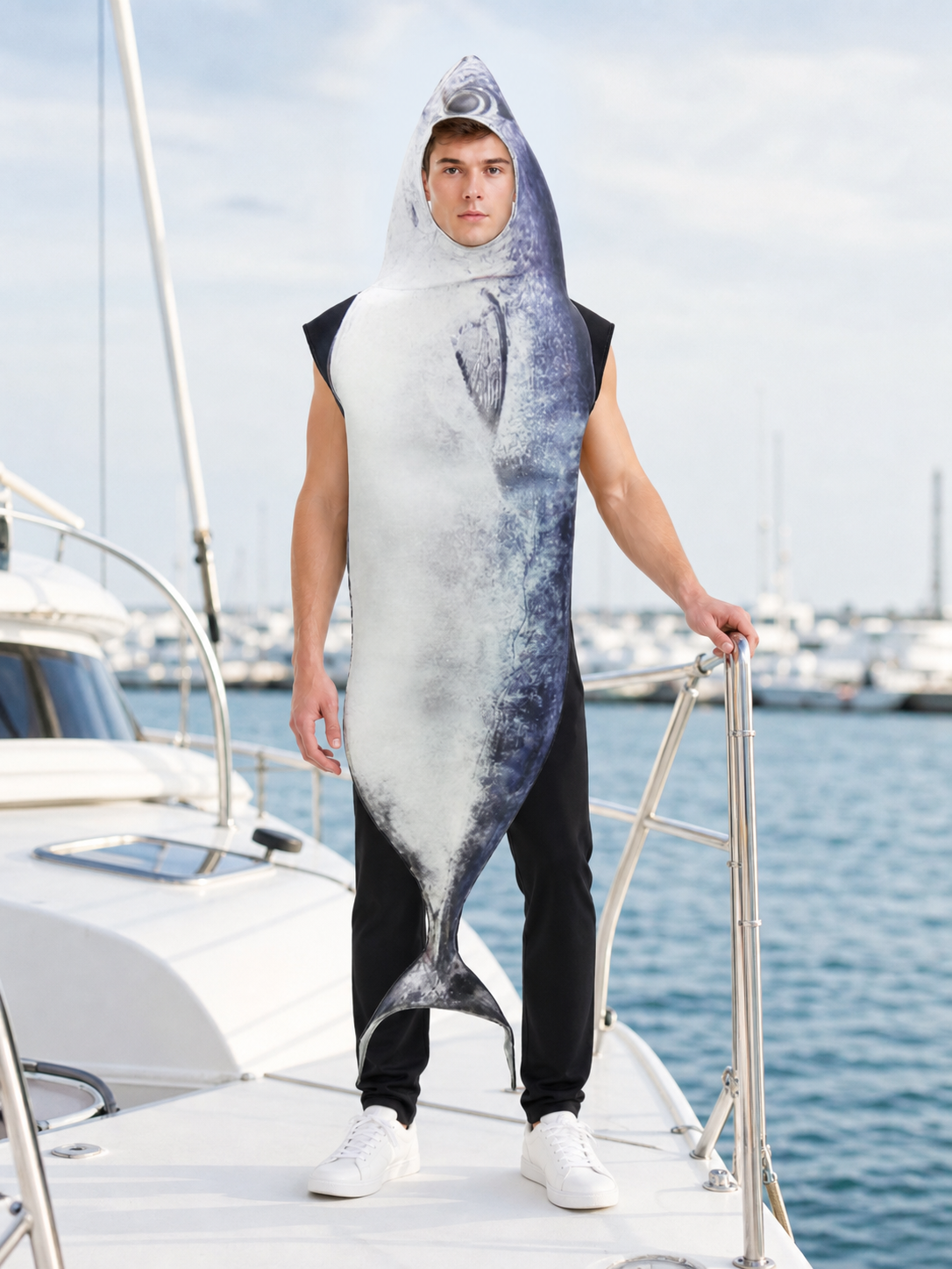 Fish Hooded Costume for a Party