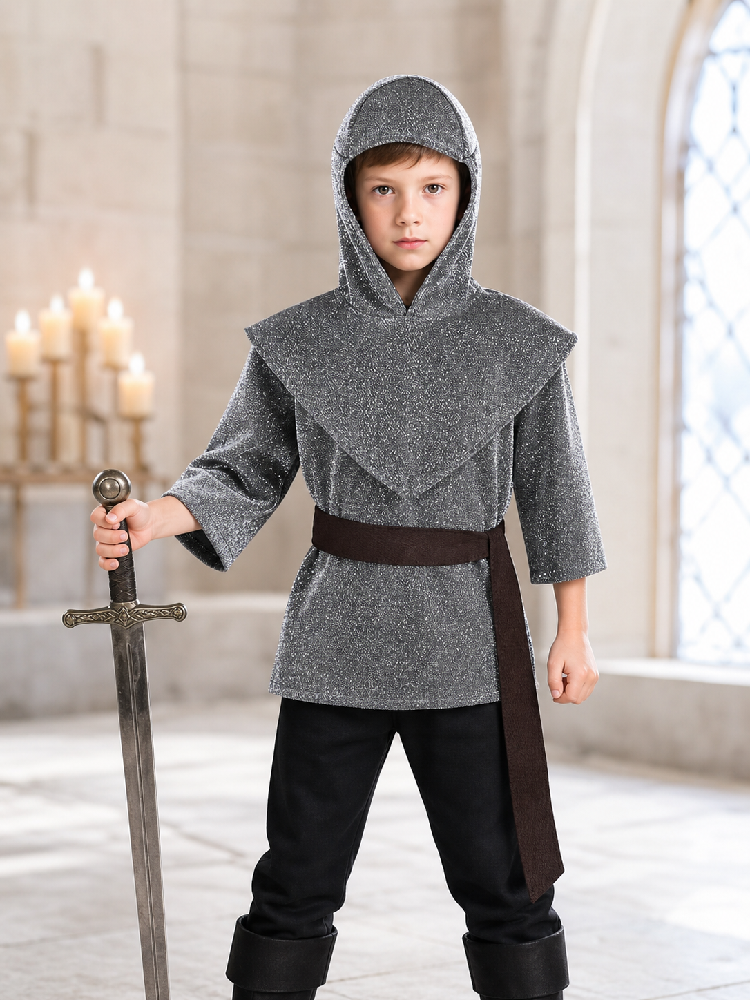 Medieval Knight Costume with Hood