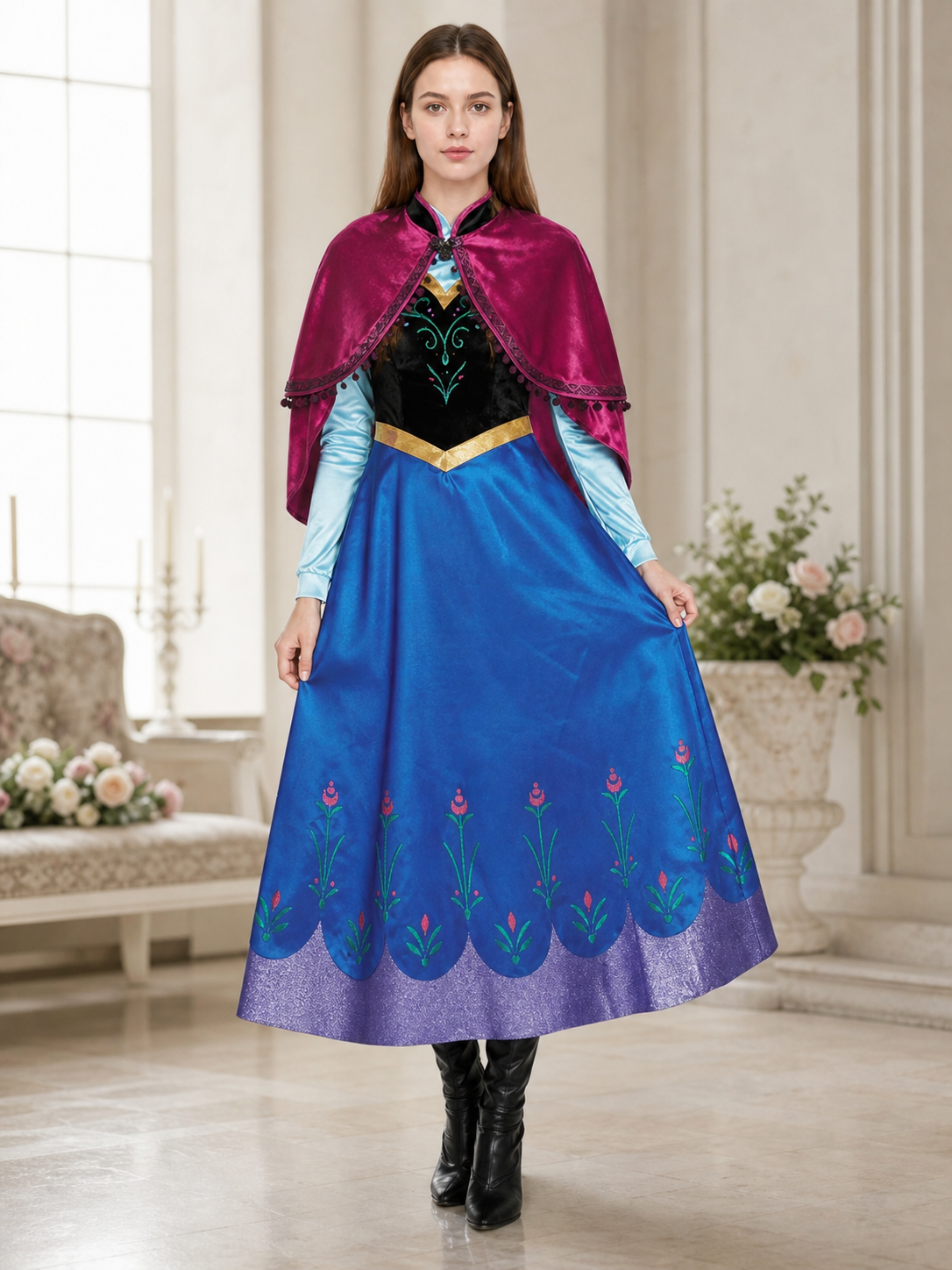 Fairytale Carnival Costume with Dress and Cape