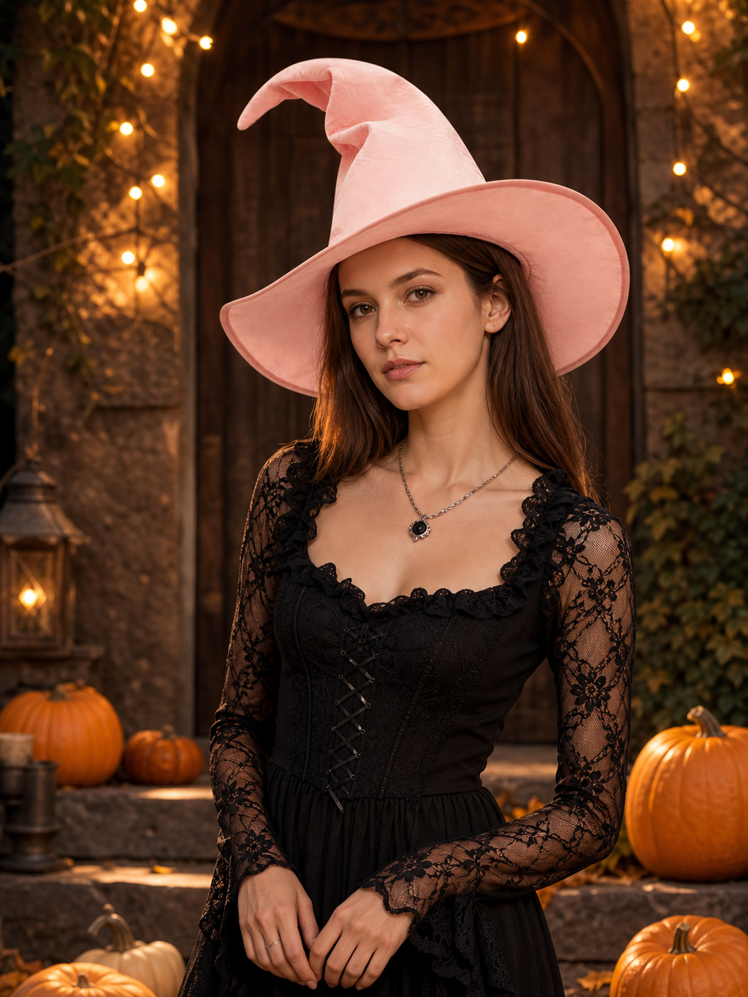 Light Pink Witch Costume Hat