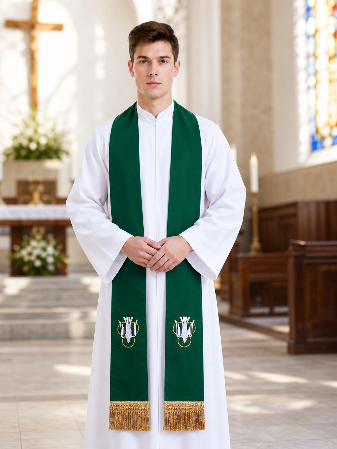 Ceremonial Green and Purple Stoles